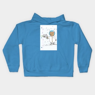 Space Teddy (ruled paper background) Kids Hoodie